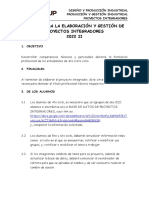 Pautas para La Elaboración Y Gestión de Proyectos Integradores 2022 II