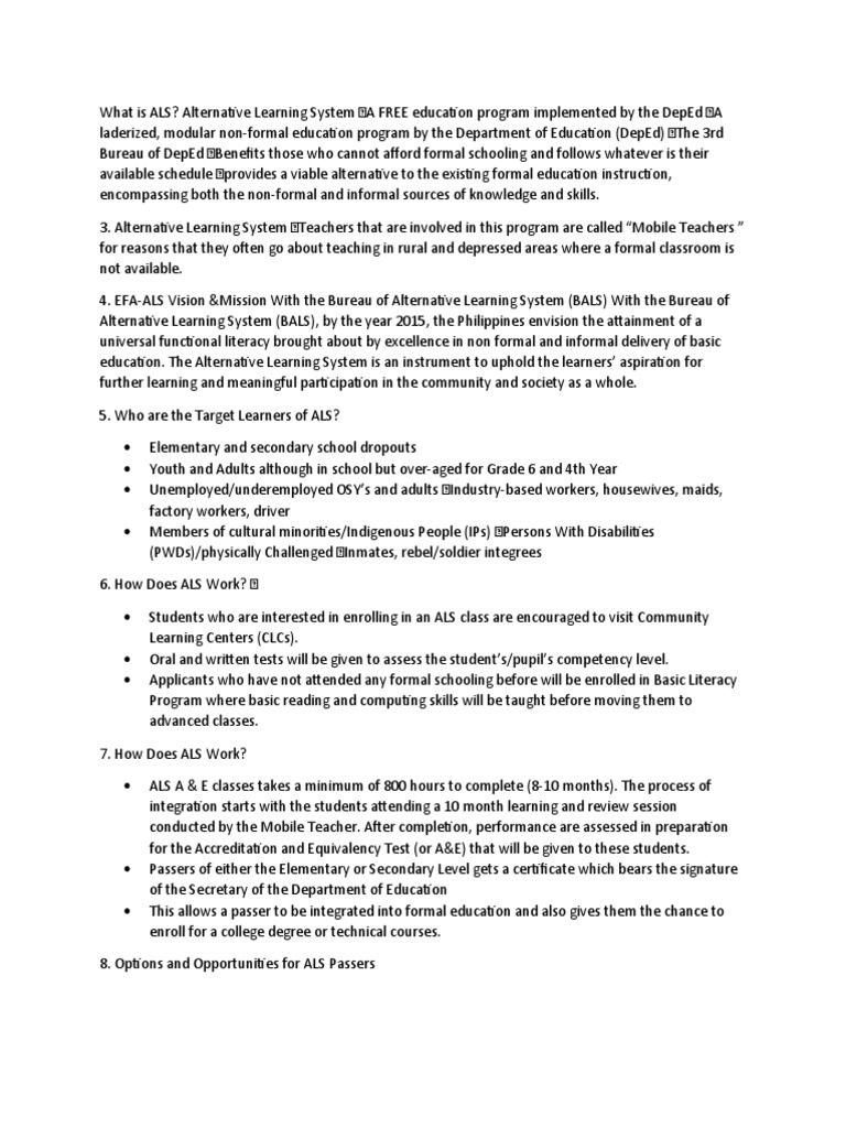 What Is Als Pdf Learning Pedagogy