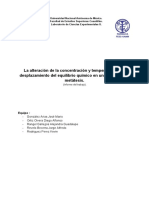 La alteración de la concentración y temperatura en el desplazamiento del equilibrio químico en una reacción de metátesis