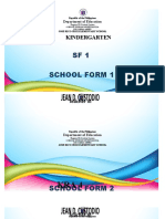 SF1 School Form 1: Kindergarten