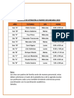 Horario Atencion Padres Secundaria 2023