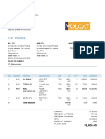 Tax Invoice: Volcat Machinery Parts