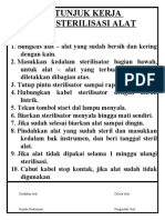 Petunjuk Kerja Cara Sterilisasi Alat: Disahkan Oleh Dibuat Oleh