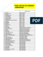 Daftar Urutan Untuk Di Format Verifikasi: NO Nama Tempat Tugas