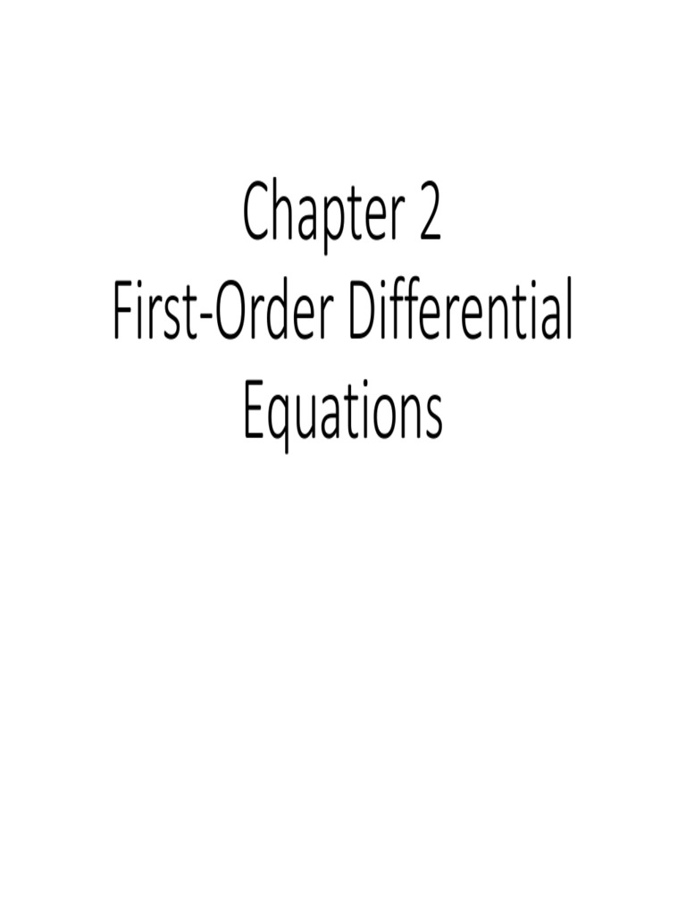 Chapter 2 First Order Differential Equations PDF Differential Equations Equations