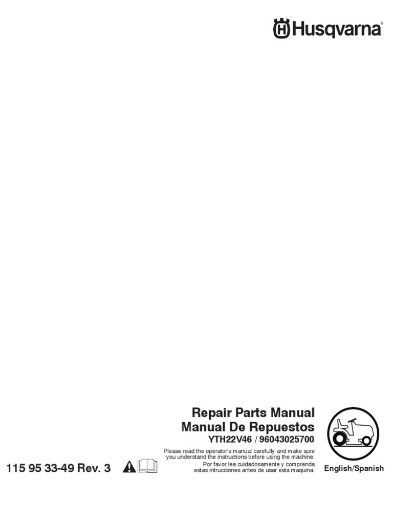 HUSQVARNA Tractor Repair Manual PDF