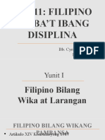 Gec11: Filipino Sa Iba'T Ibang Disiplina: Bb. Cyrinelle C. Saldivia Instructor