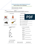 R - Y H - N - H - R N - S - M - TH: Monthly English Exam - Fifth Grade