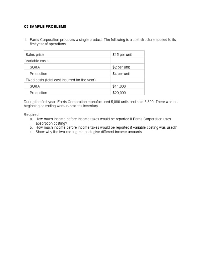C3 sample problems pdf