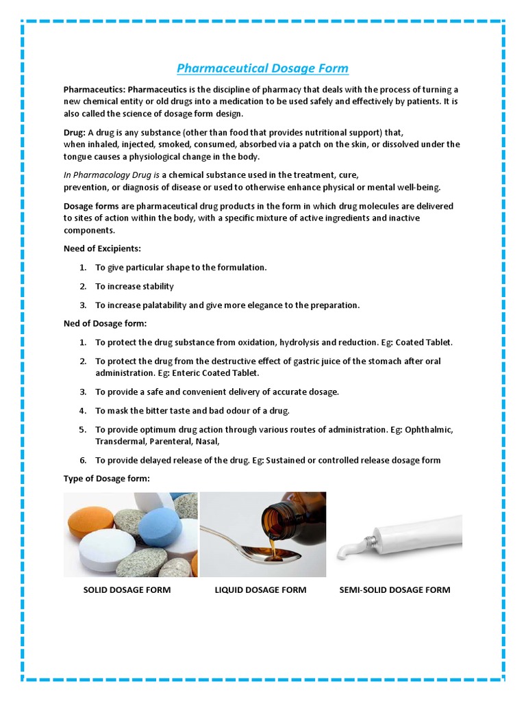 Dosage Forms PDF Topical Medication Tablet (Pharmacy)