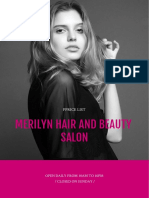 Merilyn Hair and Beauty Salon: Pprice List