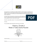 History, Grade 6 Week 3 Take Home Packet
