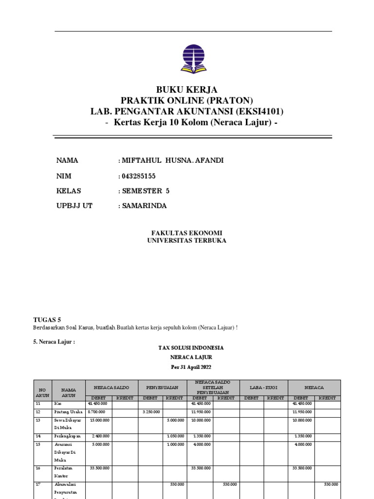 Tugas 6 Lab Pengantar Akuntansi Eksi4101 Pdf