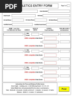 Athletics Entry Form: Print