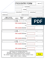 Athletics Entry Form: Print