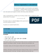 Whole Number Indices/exponents in Calculations: A Is The Base