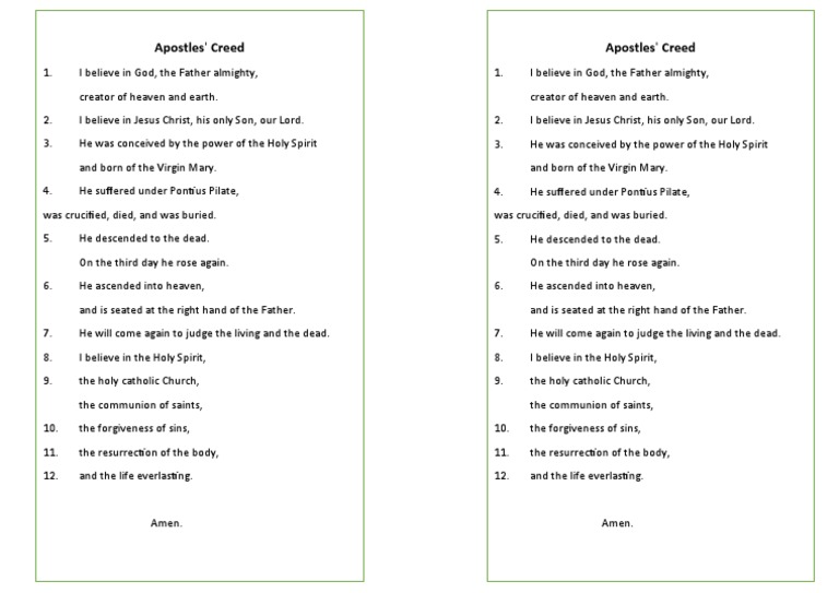 Apostles Creed | PDF