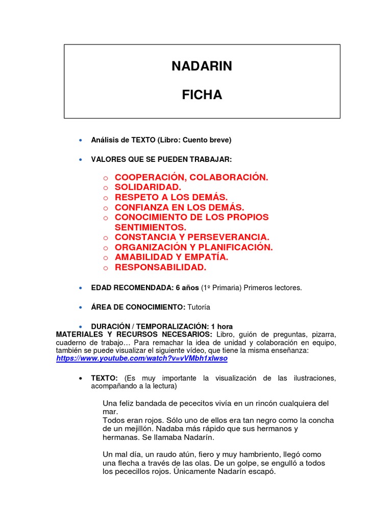 Valores de cooperación en Nadarín | PDF | Poesía