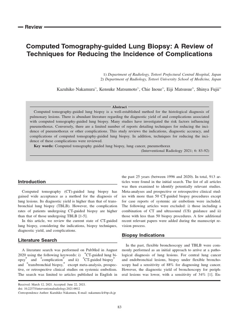 Review Ct Guiding Pdf Biopsy Ct Scan