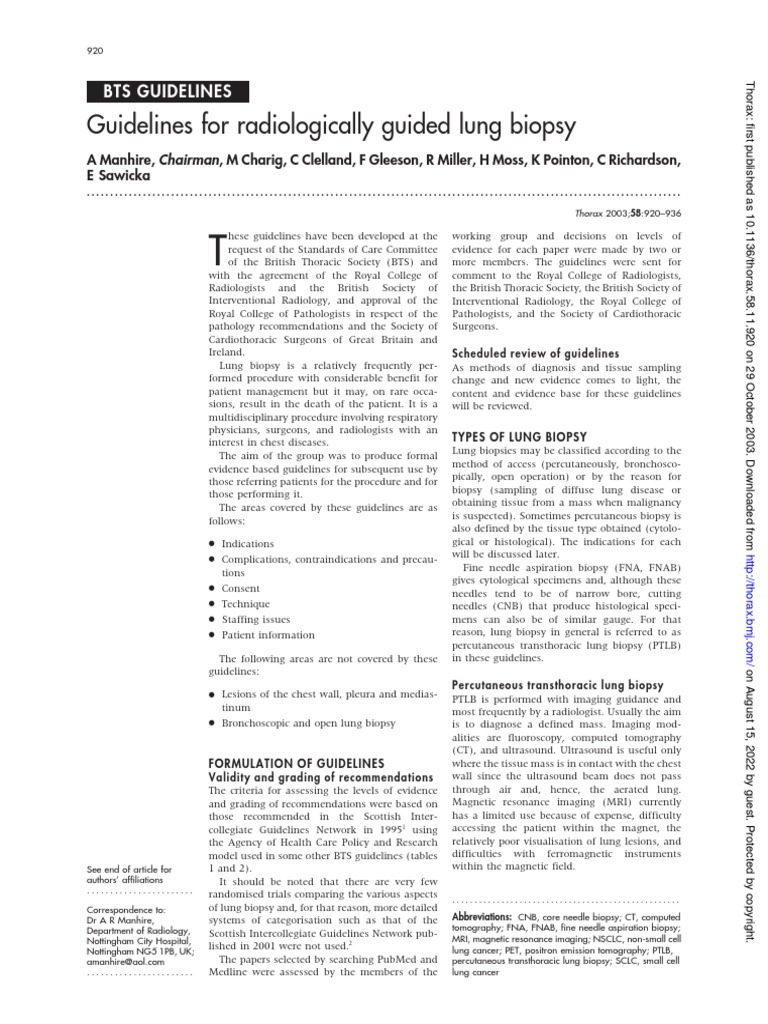 920 Full | PDF | Biopsy | Lung Cancer