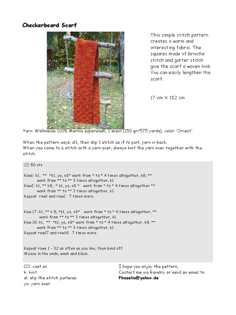 Checkerboard Scarf | PDF