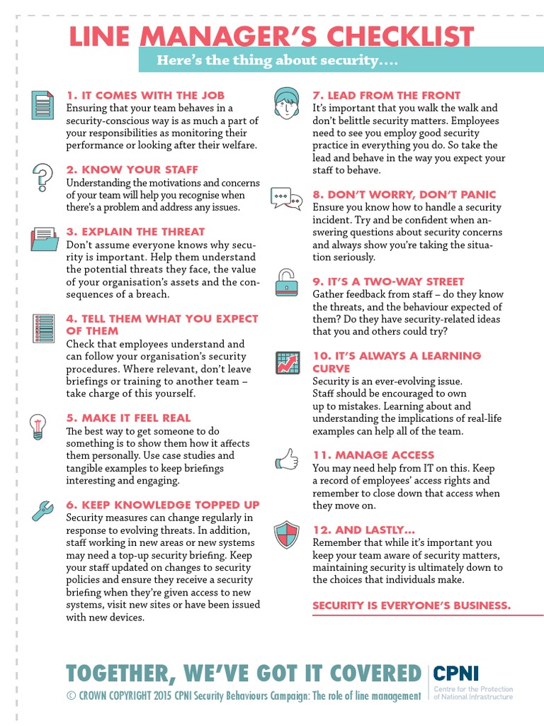 CPNI Campaign2 - Checklist - FINAL LOW RES - EXTRANET | PDF | Cognitive ...