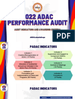 2022 ADAC Performance Audit: Audit Indicators and Awarding Criteria