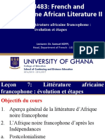 Session 7 - Littérature Africaine Francophone: Évolution Et Étapes
