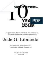 10 Year Service Award for Jude G. Librando