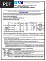 Engagement of Retired Bank Staff On Contract Basis: Central Recruitment & Promotion Department Corporate Centre, Mumbai