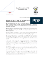 Propone El PRD La Firma de Un Gran Pacto, Sin Colores, Intereses Partidistas Y Mezquindades