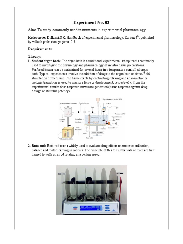 Instruments of Pharmacology Lab PDF Pharmacology Animal Testing