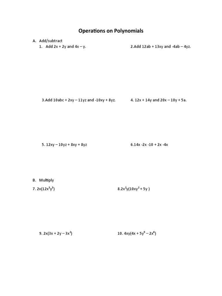 Operations On Polynomials | PDF