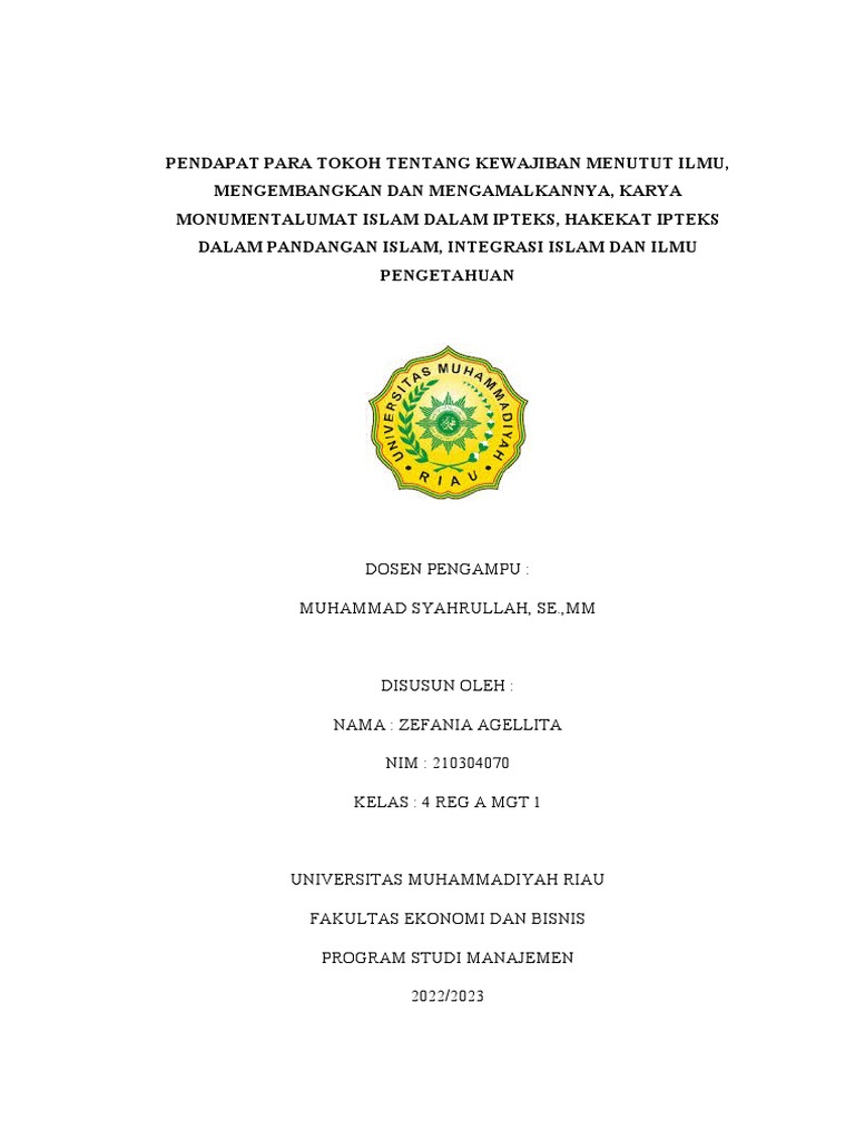 Kewajiban Menuntut Ilmu dalam Islam | PDF | Ilmu Sosial | Sains ...