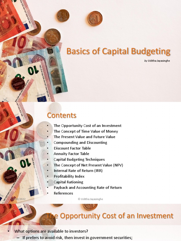 Presentation 4 - Basics of Capital Budgeting (Draft) | PDF | Net ...