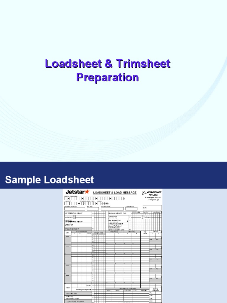 WHAT IS TRIM SHEET IN AVIATION visual data 3