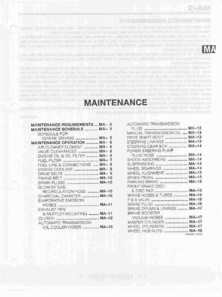 Perodua Kelisa Maintenance Manual PDF