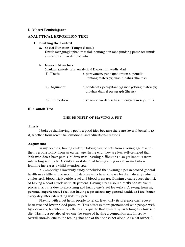 KD. 3.22. Analytical Exposition Text | PDF | Pet | Experience