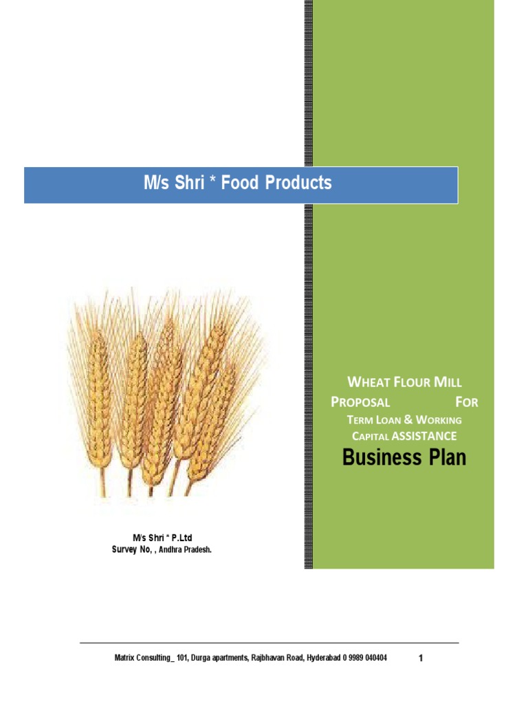 M/s Shri Food Products: Business Plan | PDF | Cereals | Wheat