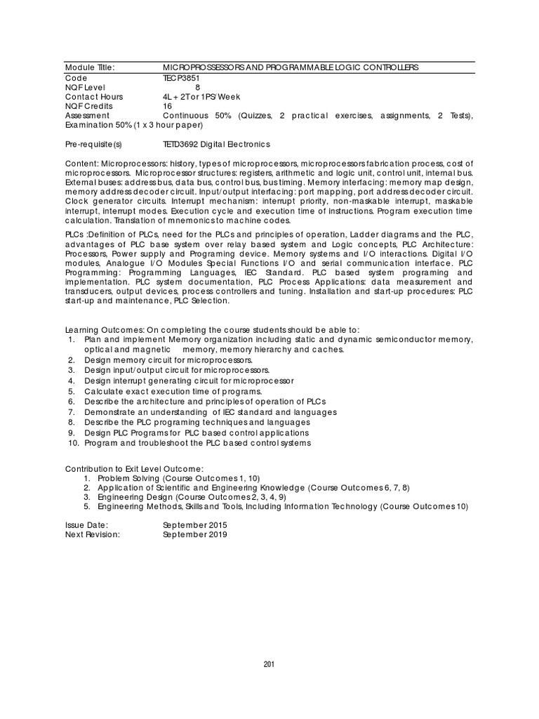 TECP3851Microprocessor and Programmable Logic Controllers PDF Programmable Logic Controller
