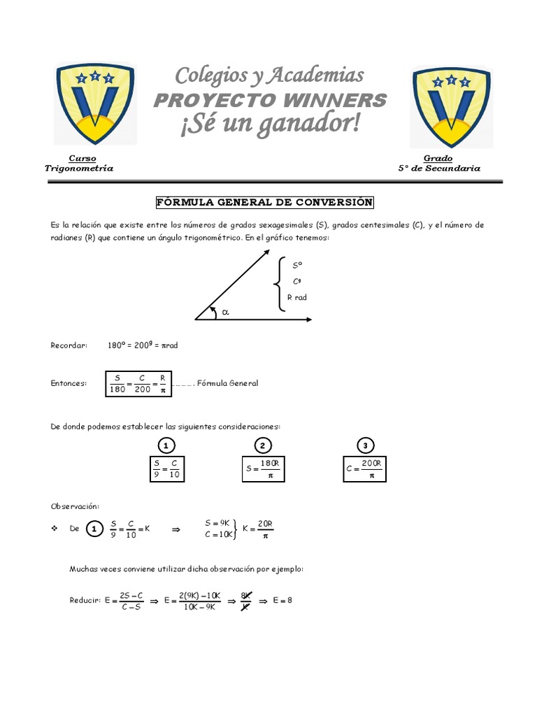 Tema 1-Fórmula General de Conversión | PDF | Cantidad | Unidades de medida