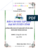 Báo Cáo Bài Tập Lớn Đại Số Tuyến Tính: Đại Học Quốc Gia Tp.Hcm