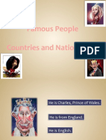 Famous People Countries and Nationalities