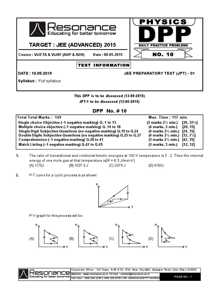 physics-preparatory-test-discussion-thermodynamics-electrostatics