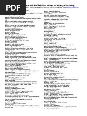 5000 Collegiate Words With Brief Definitions - Amass An Ivy