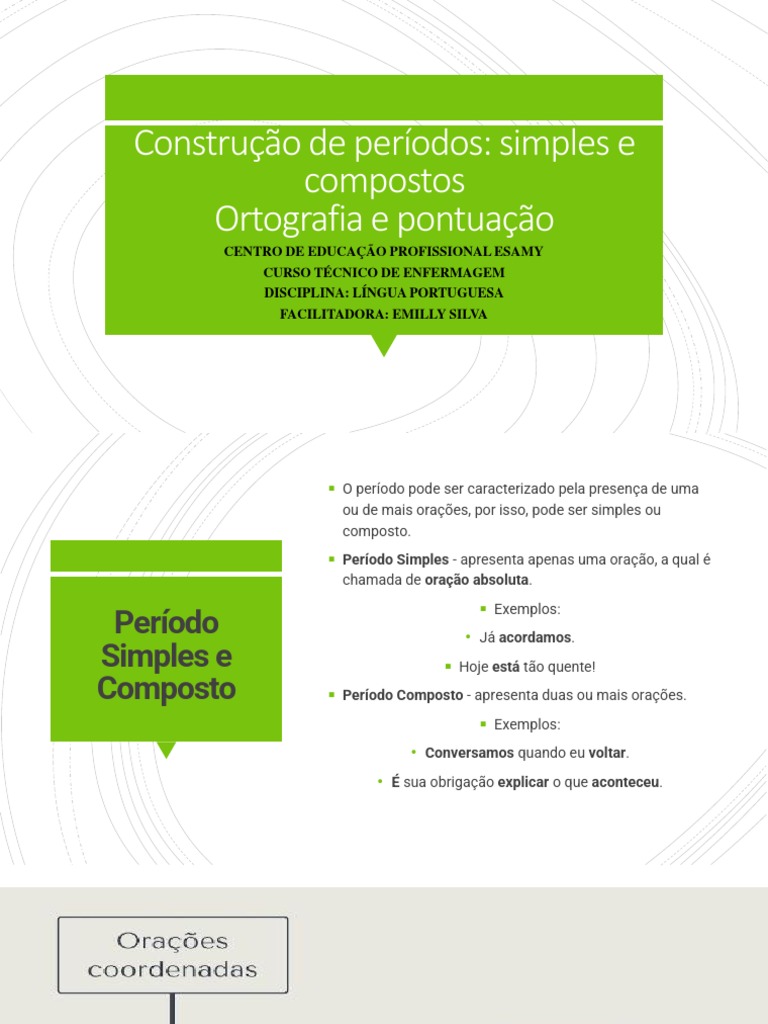 Construção de Períodos: Simples e Compostos Ortografia e Pontuação, PDF, Gramática