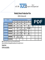 Weekly Sheets Production Plan