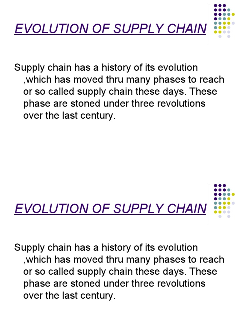 Evolution of Supply Chain | PDF | Supply Chain | Supply Chain Management