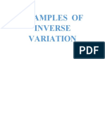 Examples of Inverse Variation