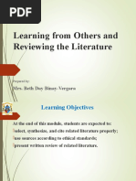 Learning From Others and Reviewing The Literature: Mrs. Beth Day Binay-Vergara